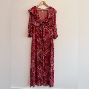 Free People Boho Long Sleeve Dress, Sz M